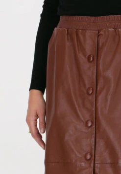 Cognacfarbene Summum A-linie Skirt Lambsleather -Minus Verkaufsgeschäft 200849 3