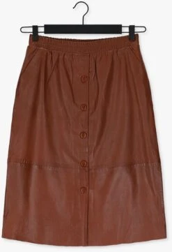 Cognacfarbene Summum A-linie Skirt Lambsleather -Minus Verkaufsgeschäft 200849 5
