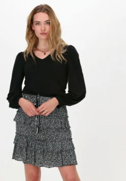 Schwarze Object Top Jannie Ls V-neck Top