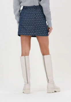 Dunkelblau Michael Kors Minirock Mk Logo Denim Skirt -Minus Verkaufsgeschäft 207368 2