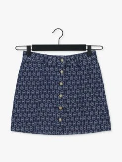 Dunkelblau Michael Kors Minirock Mk Logo Denim Skirt -Minus Verkaufsgeschäft 207368 5