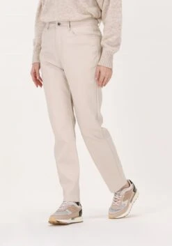 Beige Simple Straight Leg Jeans Lena