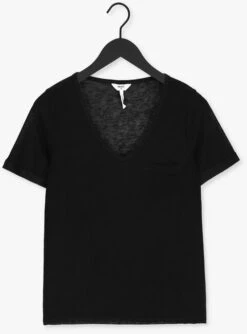 Schwarze Object T-shirt Objetessi Slub S/s V-neck Noos -Minus Verkaufsgeschäft 209688 5