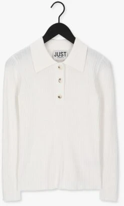 Nicht-gerade Weiss Just Female Polo-shirt Cara Knit Polo -Minus Verkaufsgeschäft 210002 5