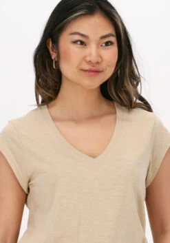 Sand Cc Heart T-shirt Basic V-neck Tshirt -Minus Verkaufsgeschäft 210064 3