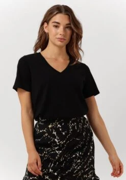 Schwarze Cc Heart T-shirt Organic Cotton V-neck Tshirt