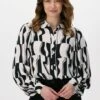 Nicht-gerade Weiss Summum Bluse Blouse Graphic Two Tone -Minus Verkaufsgeschäft 210603 1