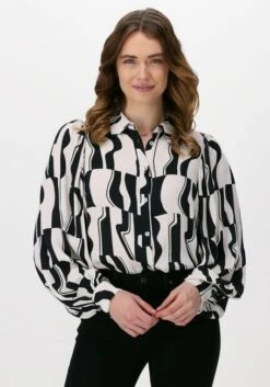 Nicht-gerade Weiss Summum Bluse Blouse Graphic Two Tone