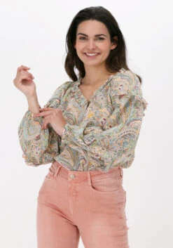Mehrfarbige/bunte Summum Bluse Top Long Sleeve Sweet Paisley