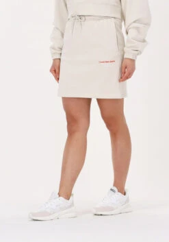 Nicht-gerade Weiss Calvin Klein Minirock Two Tone Monogram Skirt