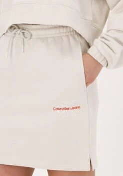 Nicht-gerade Weiss Calvin Klein Minirock Two Tone Monogram Skirt -Minus Verkaufsgeschäft 213625 3