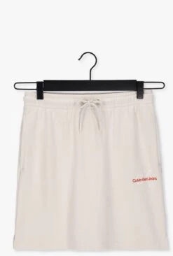Nicht-gerade Weiss Calvin Klein Minirock Two Tone Monogram Skirt -Minus Verkaufsgeschäft 213625 5