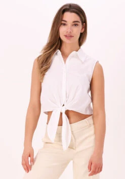 Weiße Na-kd Top Front Knot Sleeveless Shirt