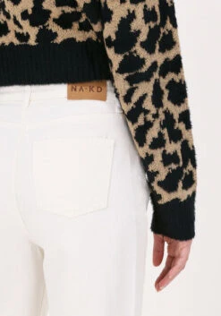 Nicht-gerade Weiss Na-kd Wide Jeans Wide Leg Raw Hem Denim -Minus Verkaufsgeschäft 220368 3