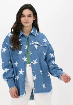 Blaue Colourful Rebel Bluse Sabrina Star Utility Blouse