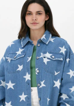 Blaue Colourful Rebel Bluse Sabrina Star Utility Blouse -Minus Verkaufsgeschäft 220642 3