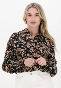 Schwarze Colourful Rebel Bluse Lean Cr Paisley Loosefit Blouse