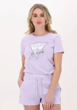 Lila Guess T-shirt Ss Cn Icon Tee
