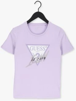 Lila Guess T-shirt Ss Cn Icon Tee -Minus Verkaufsgeschäft 220726 5