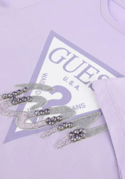Lila Guess T-shirt Ss Cn Icon Tee -Minus Verkaufsgeschäft 220726 6