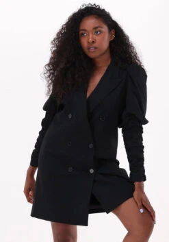 Schwarze Co'couture Minikleid Puff Sleeve Blazer Dress
