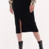 Schwarze Second Female Midirock Menthina Knit Skirt -Minus Verkaufsgeschäft 223393 1