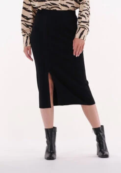 Schwarze Second Female Midirock Menthina Knit Skirt