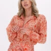 Orangene Vanilia Bluse Ikat Flower Anorak