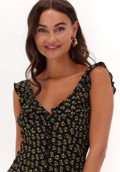 Schwarze Colourful Rebel Maxikleid Esme Small Flower Sleeveless Button Down Dress -Minus Verkaufsgeschäft 225614 3