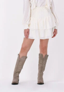 Nicht-gerade Weiss Refined Department Minirock Flowy Broidery Skirt Mikki