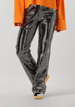 Silberne Co'couture Schlaghose Mirror Flare Pant