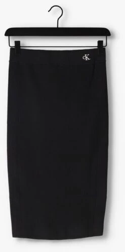 Schwarze Calvin Klein Midirock Knitted Skirt -Minus Verkaufsgeschäft 234650 5