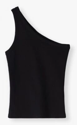 Schwarze Gestuz Top Drewgz One Shoulder Noos -Minus Verkaufsgeschäft 235712 5