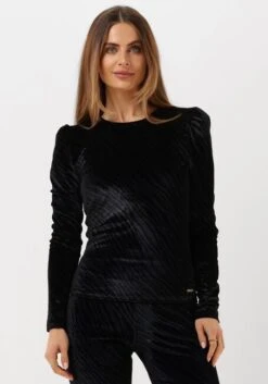 Blaue Colourful Rebel Joss Zebra Velvet Gathered Top