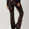 Mehrfarbige/bunte Colourful Rebel Schlaghose Jolie Big Flower Velvet Flare Pants -Minus Verkaufsgeschäft 236930 1