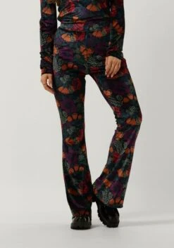 Mehrfarbige/bunte Colourful Rebel Schlaghose Jolie Big Flower Velvet Flare Pants