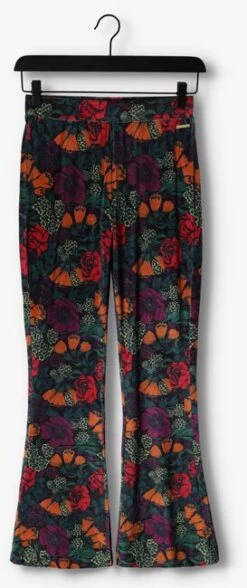 Mehrfarbige/bunte Colourful Rebel Schlaghose Jolie Big Flower Velvet Flare Pants -Minus Verkaufsgeschäft 236930 5