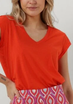 Rote Cc Heart T-shirt Basic V-neck T-shirt -Minus Verkaufsgeschäft 236982 3