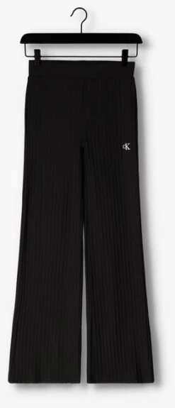 Schwarze Calvin Klein Schlaghose Elongated Rib Pants -Minus Verkaufsgeschäft 237310 5