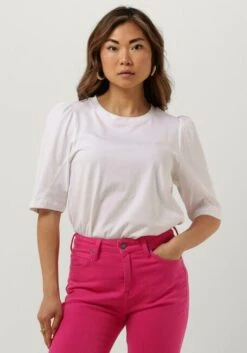 Weiße Msch Copenhagen T-shirt Tiffa Organic 2/4 Puff Tee