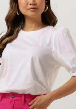 Weiße Msch Copenhagen T-shirt Tiffa Organic 2/4 Puff Tee -Minus Verkaufsgeschäft 238224 3