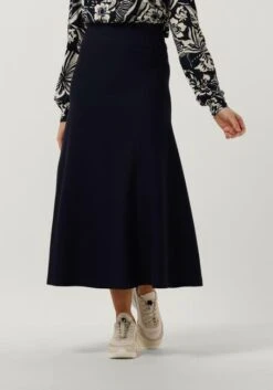 Dunkelblau Vanilia Double Punto Midi Skirt