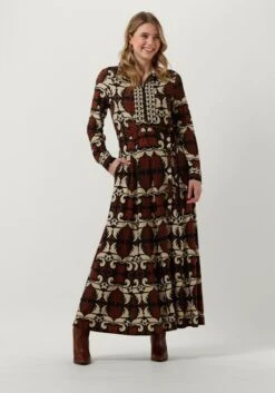 Braune Vanilia Maxikleid Flowy Palm Dress