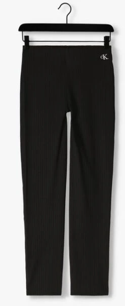 Schwarze Calvin Klein Weite Hose Shiny Rib Wide Leg Pants -Minus Verkaufsgeschäft 239746 5