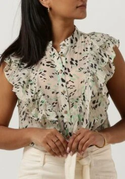 Minze Summum Top Blouse Green Spot Print Sleeveless -Minus Verkaufsgeschäft 240467 3