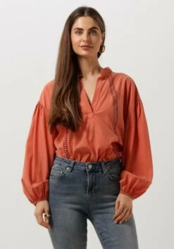 Orangene Summum Bluse Top Lace Accent Tencel/cotton