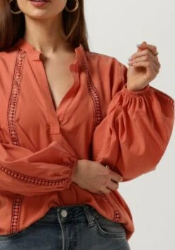 Orangene Summum Bluse Top Lace Accent Tencel/cotton -Minus Verkaufsgeschäft 240473 3