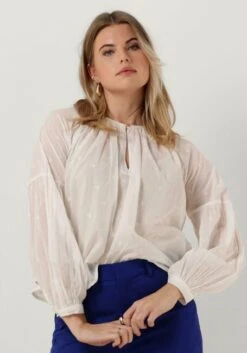 Weiße Scotch & Soda Bluse Tie Front Easy Volume Dobby Blouse