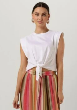 Weiße Scotch & Soda Top Relaxed-fit Knotted T-shirt