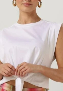 Weiße Scotch & Soda Top Relaxed-fit Knotted T-shirt -Minus Verkaufsgeschäft 241033 3